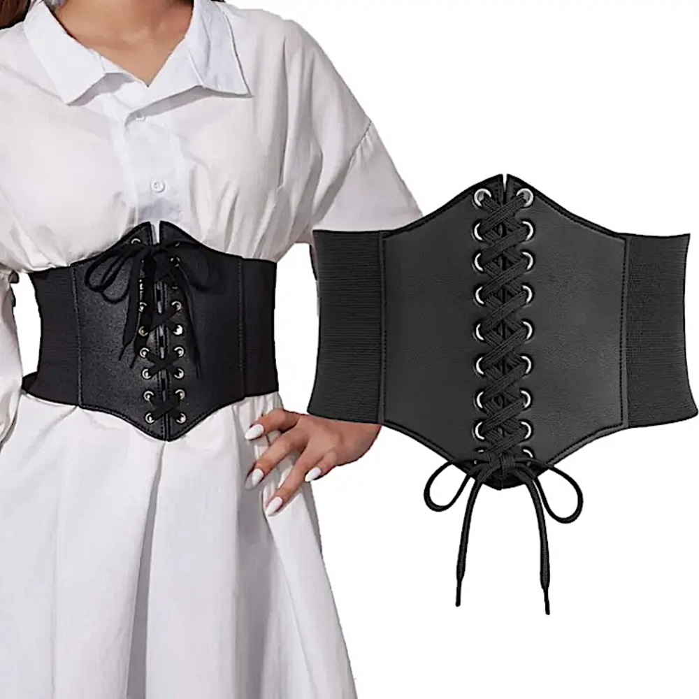 New Faux leather black lace up corset - Picture 12 of 15
